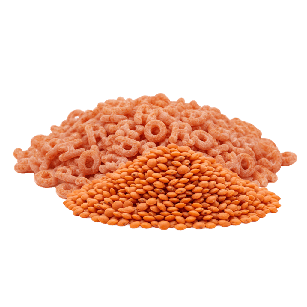 Макароны «алфавит» из муки красной чечевицы