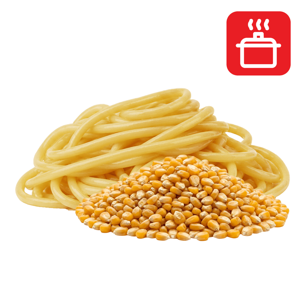 Букатини из кукурузной муки отварные