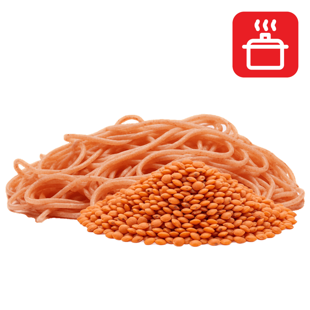 Капеллини из муки красной чечевицы отварные