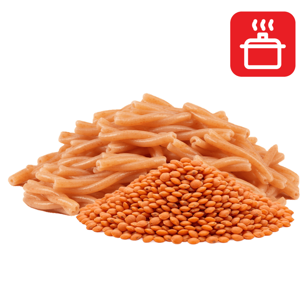 Казаречче из муки красной чечевицы отварные