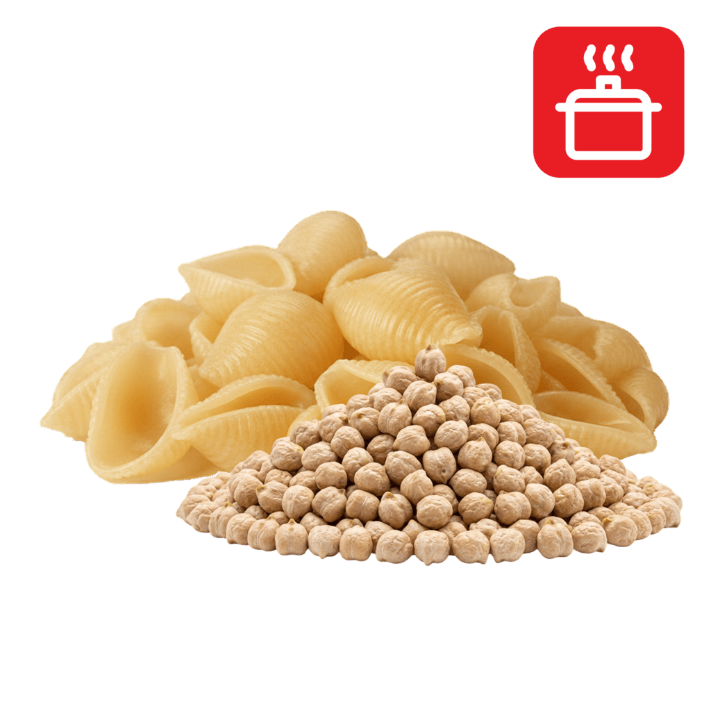 Конкилье из нутовой муки отварные