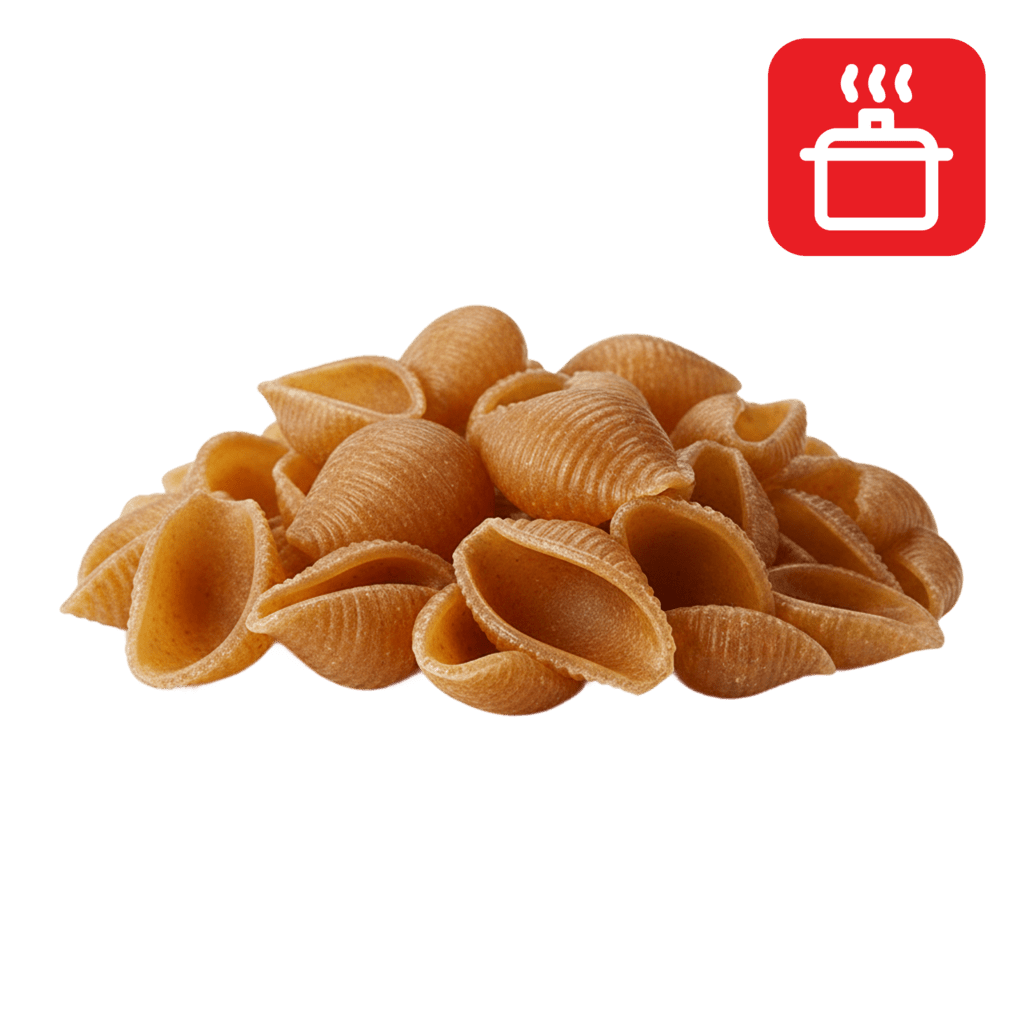 Конкилье из цельнозерновой муки отварные