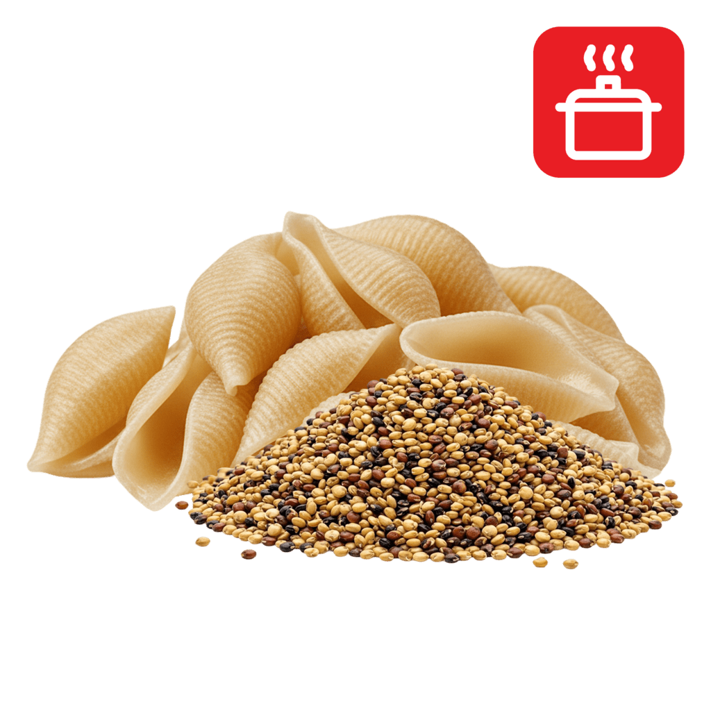 Конкильони из киноа отварные