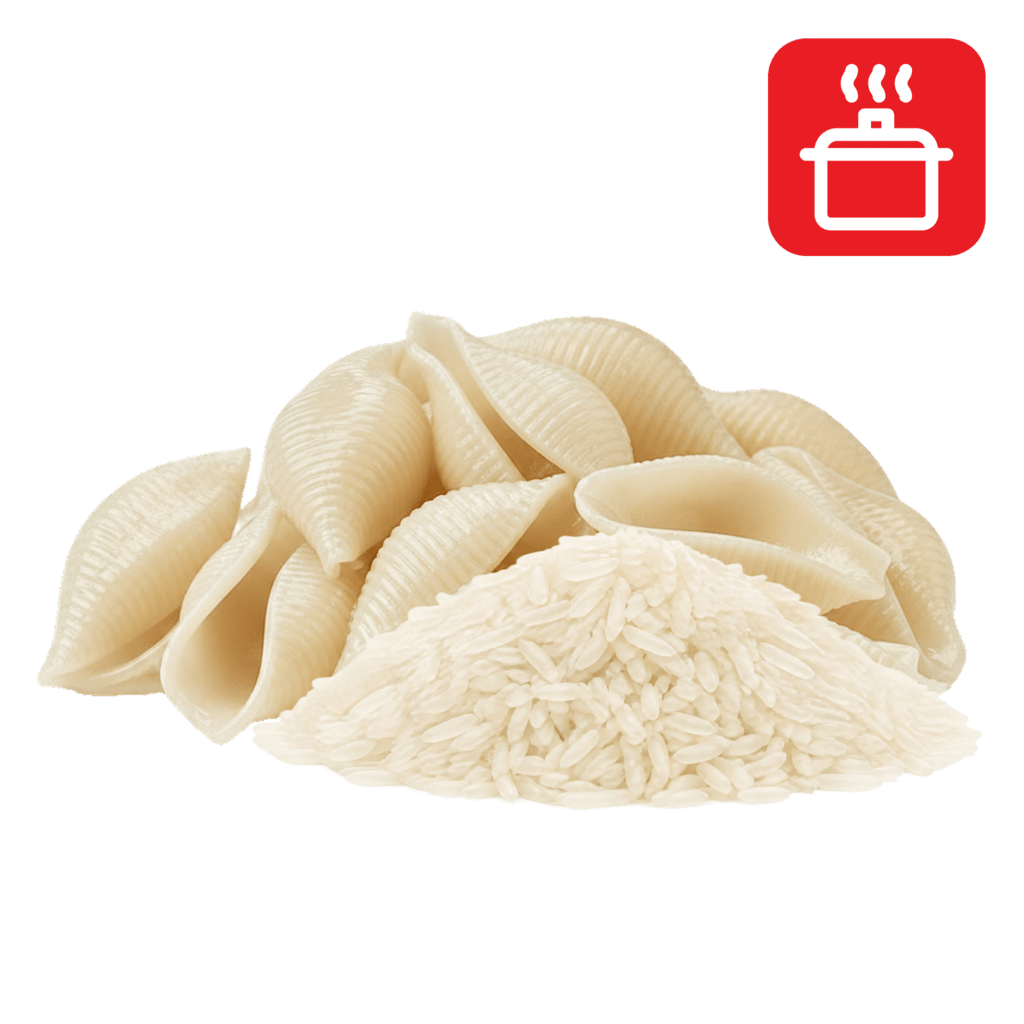 Конкильони из рисовой муки отварные