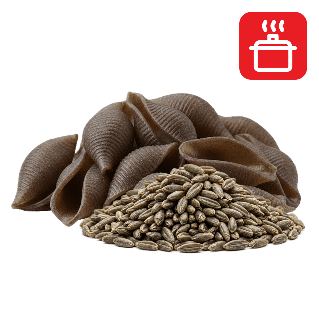 Конкильони из ржаной муки отварные