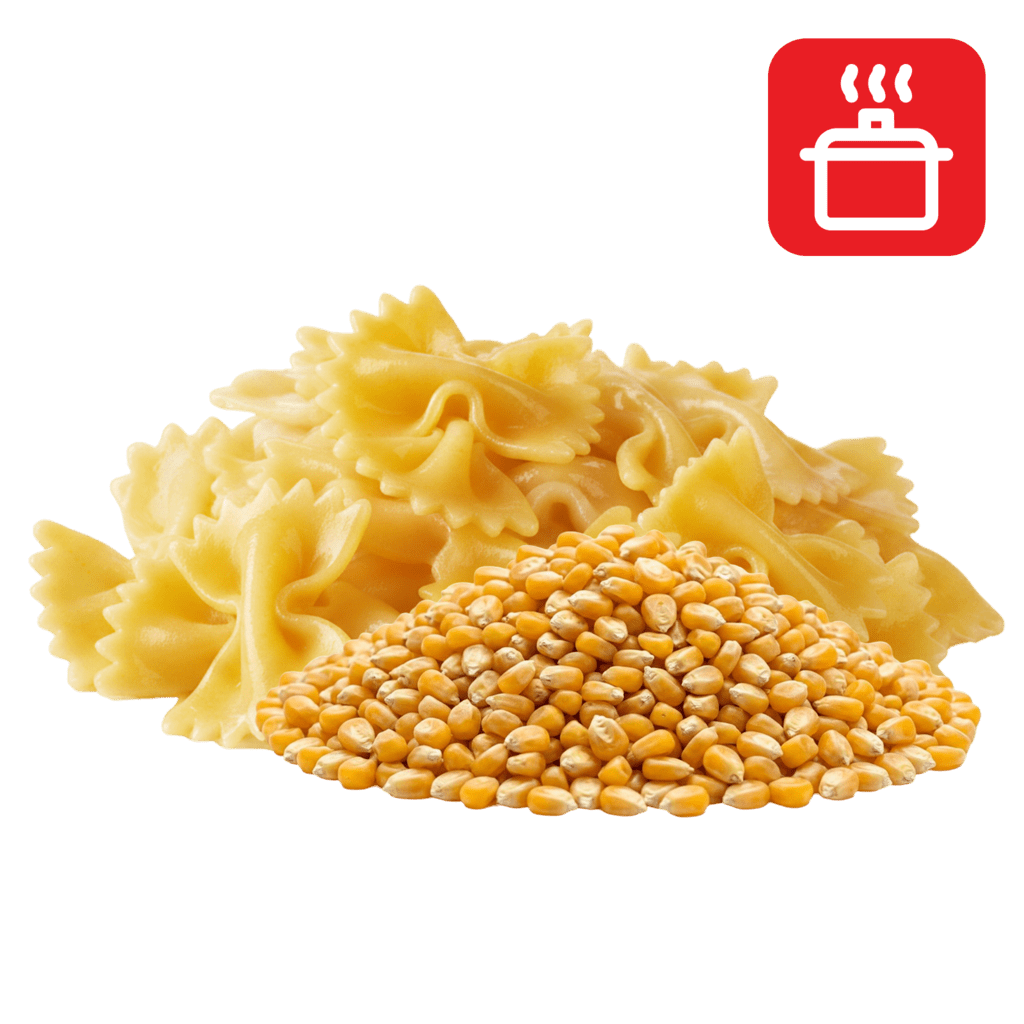 Фарфалле из кукурузной муки отварные