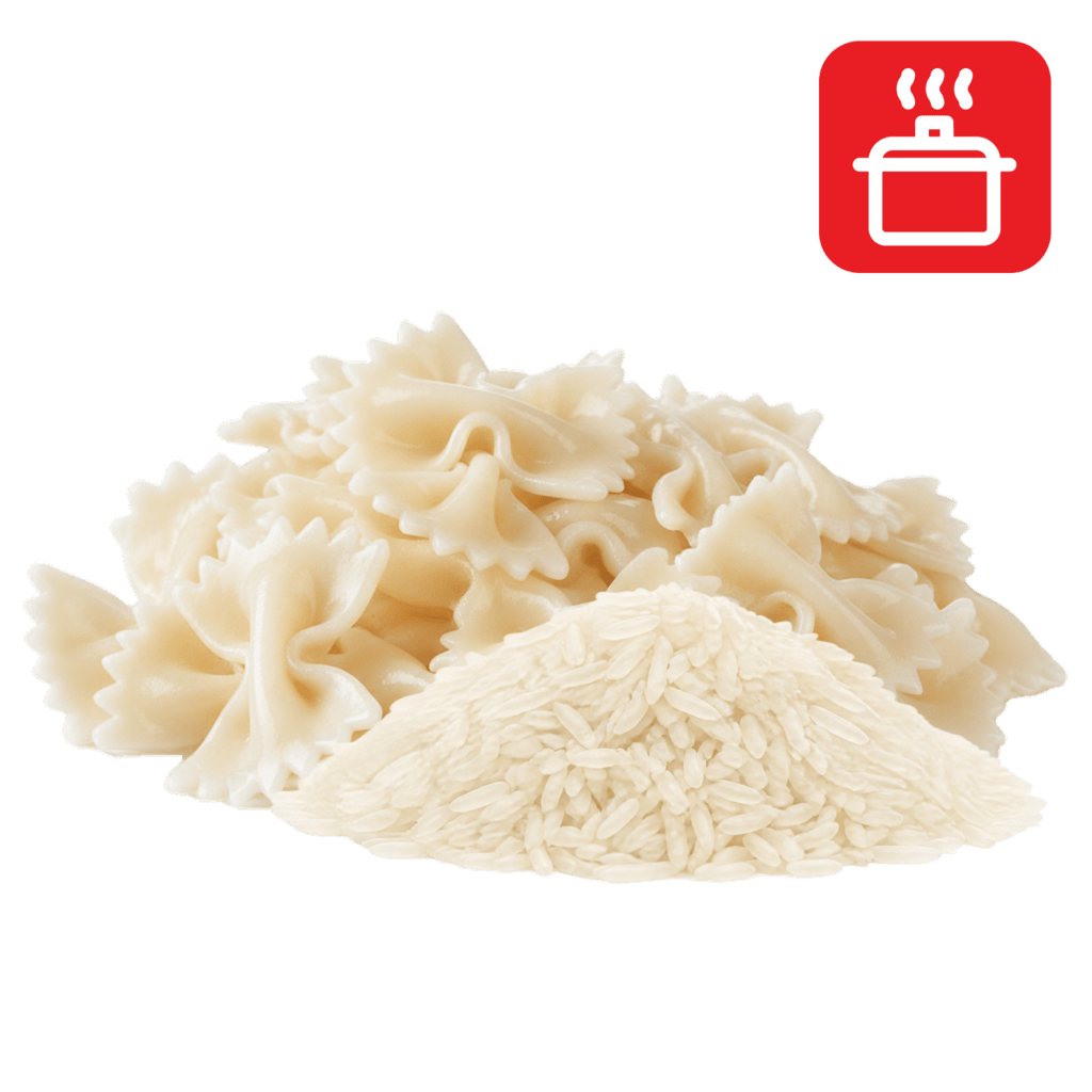 Фарфалле из рисовой муки отварные