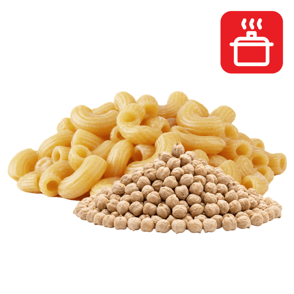 Рожки из нутовой муки отварные