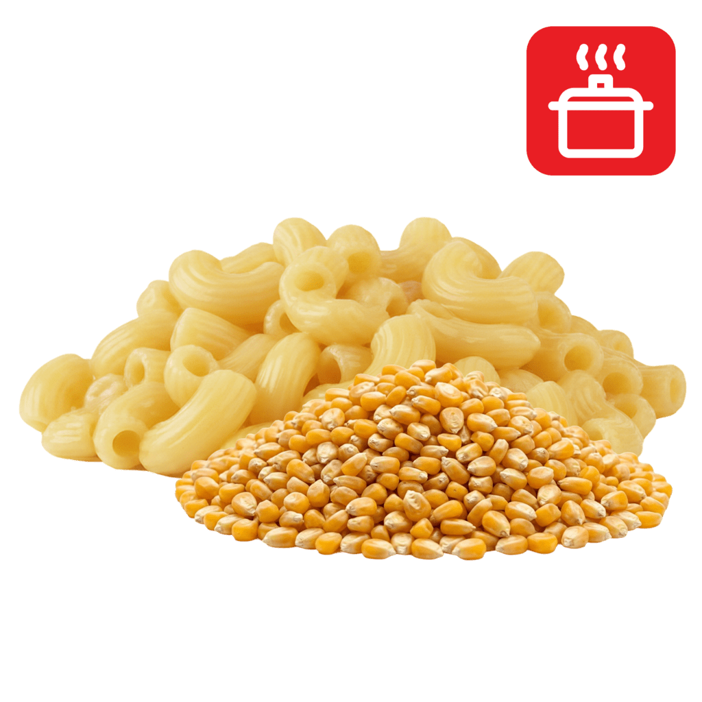 Рожки из кукурузной муки отварные