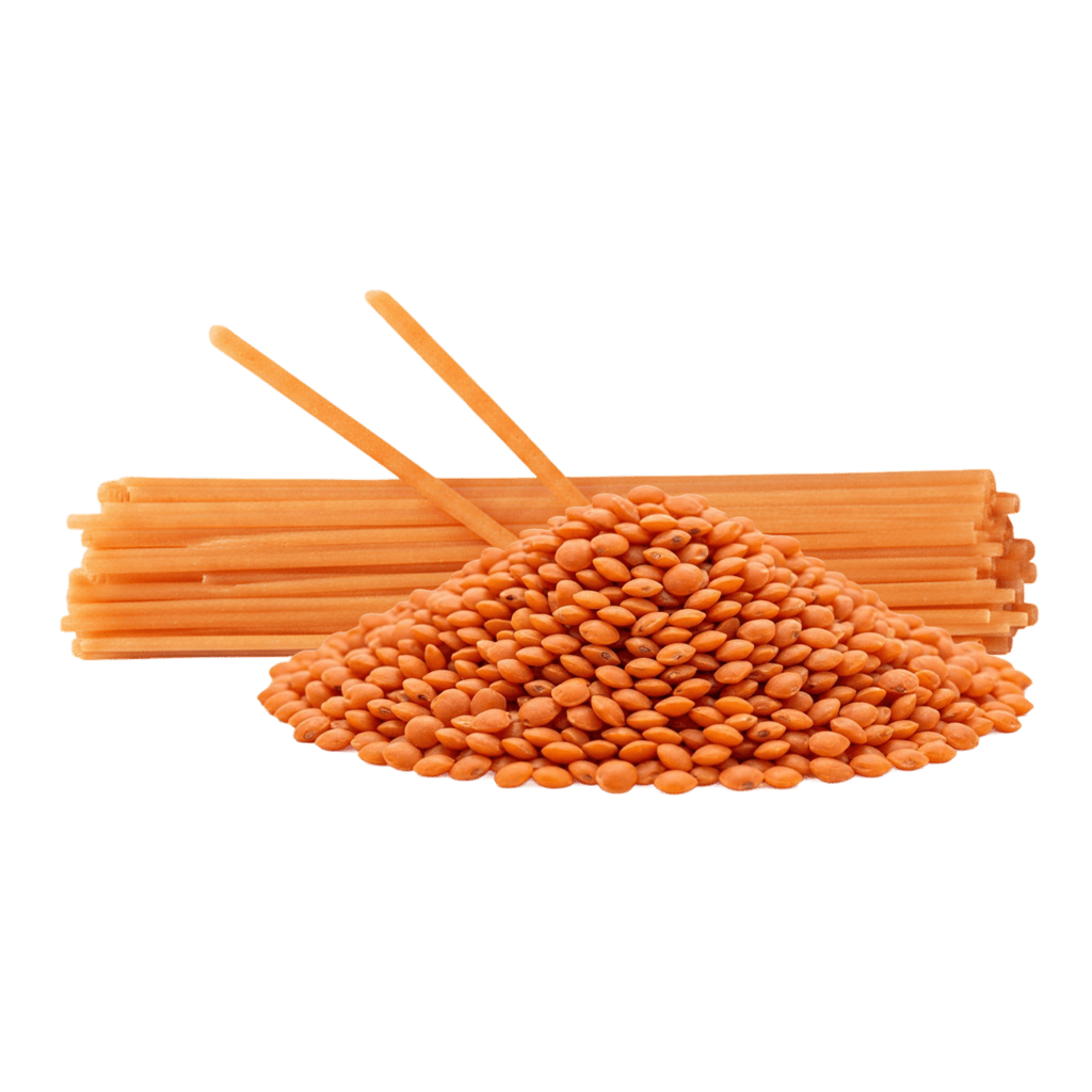 Лингвини из муки красной чечевицы