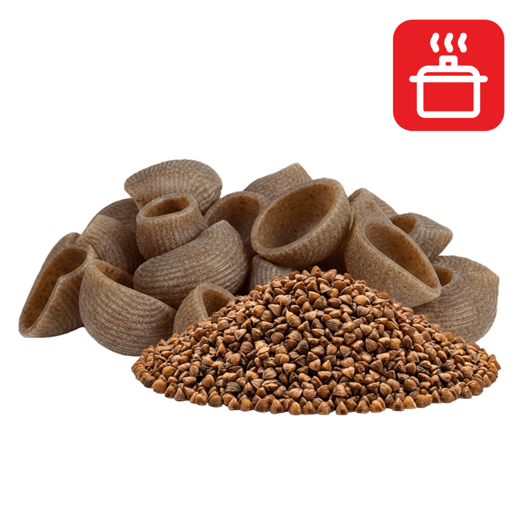 Лумакони из гречневой муки отварные