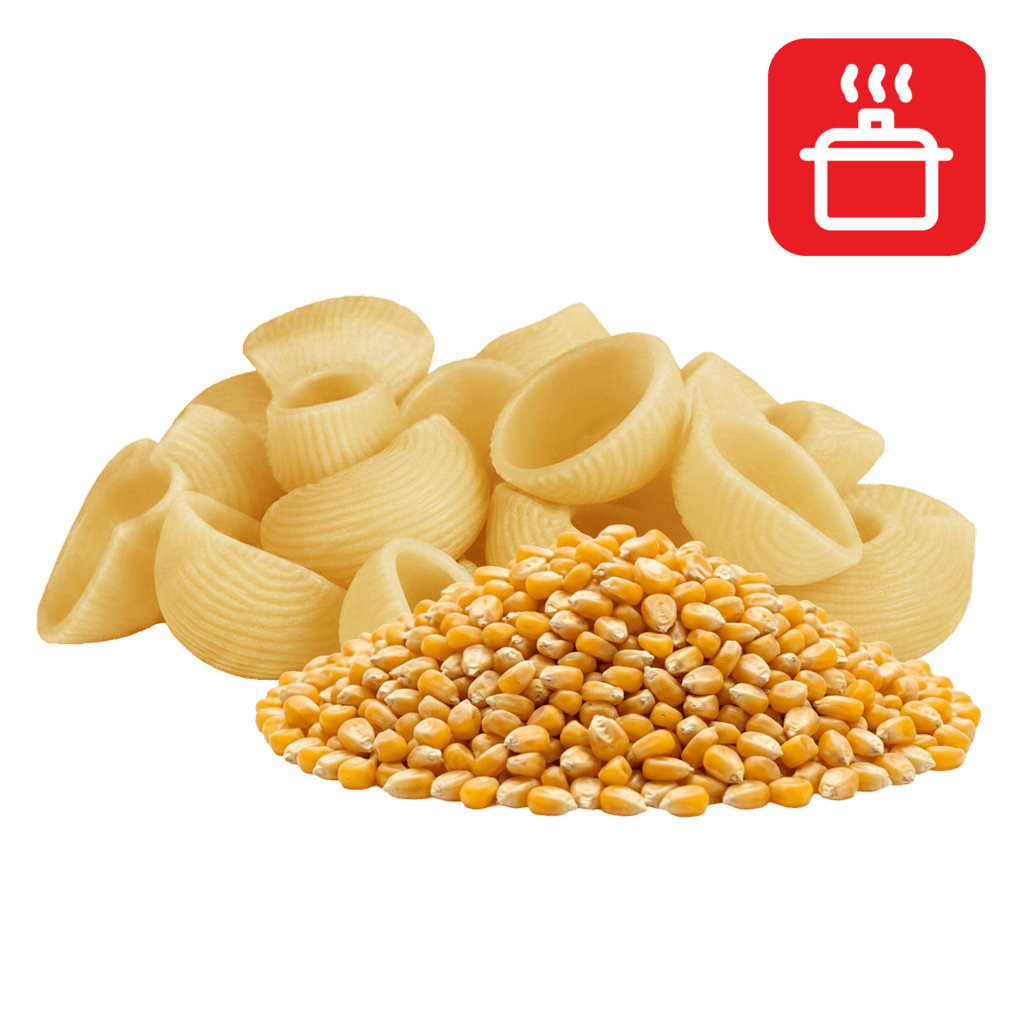 Лумакони из кукурузной муки отварные