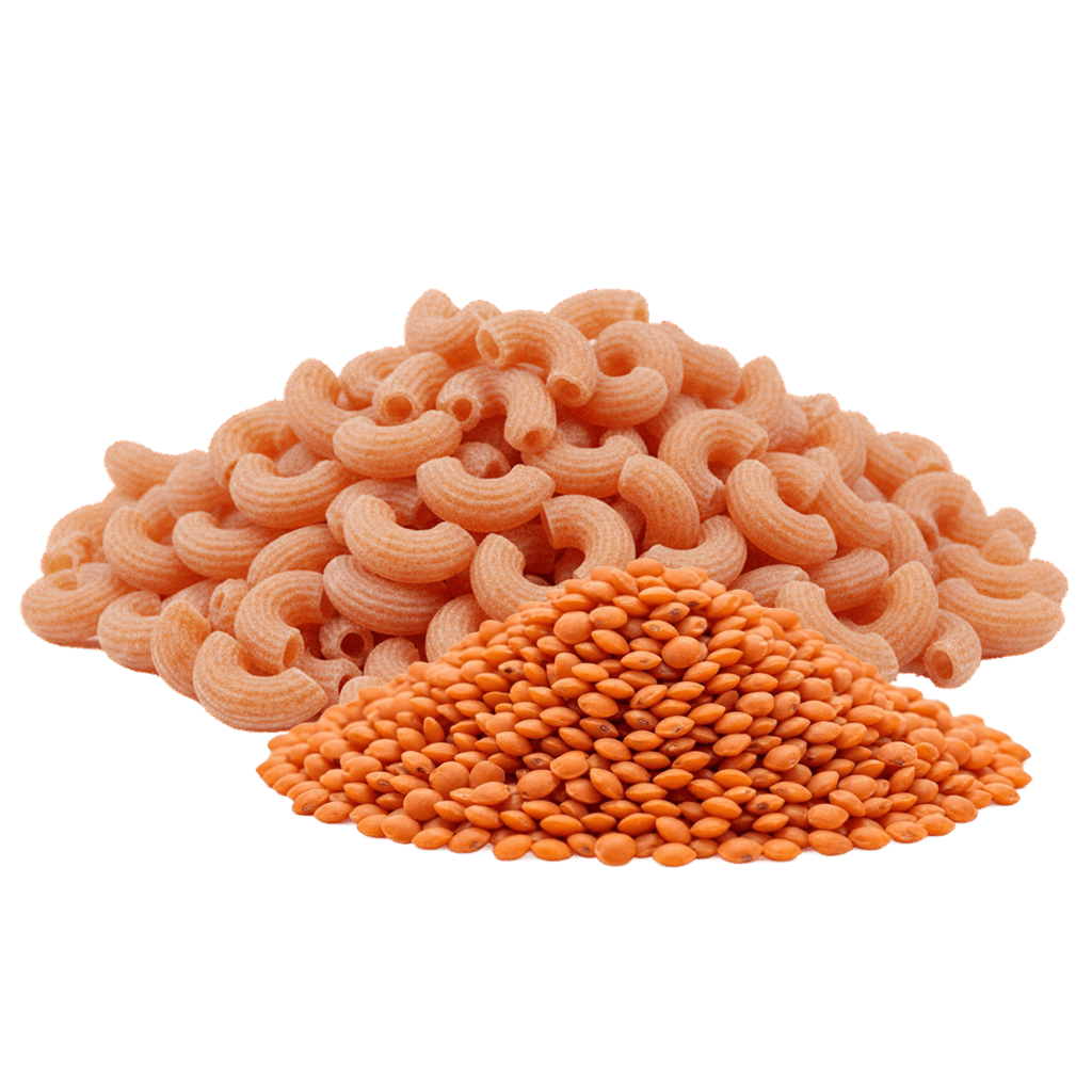 Маккерони из муки красной чечевицы