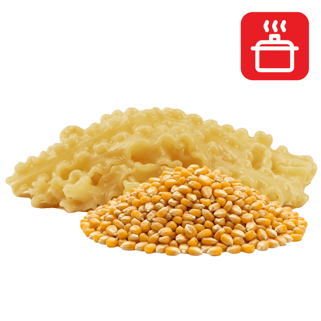 Мафальдине из кукурузной муки отварные