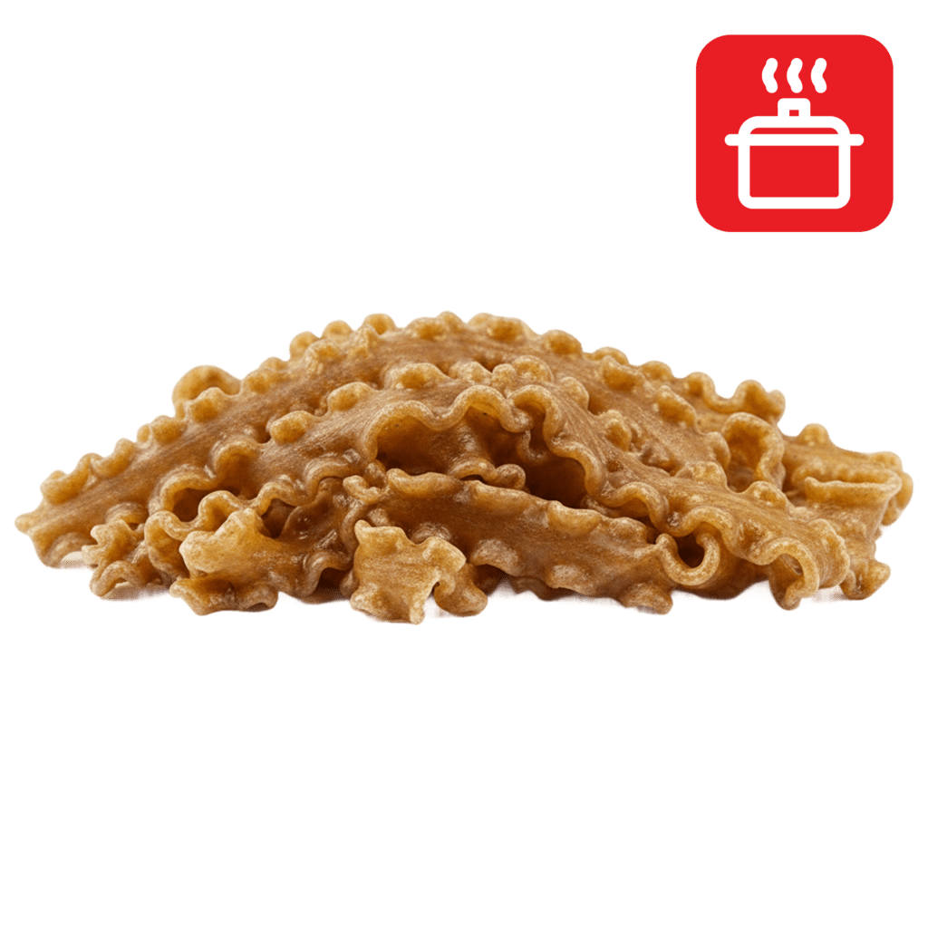 Мафальдине из цельнозерновой муки отварные