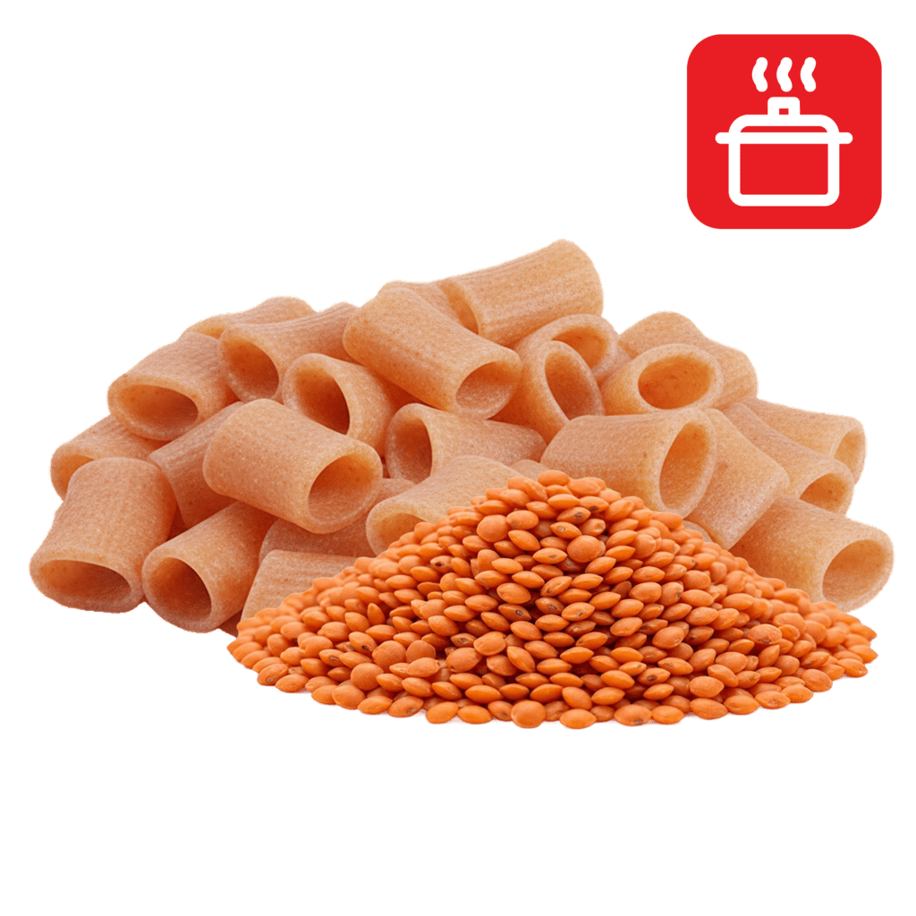 Паккерини из муки красной чечевицы отварные