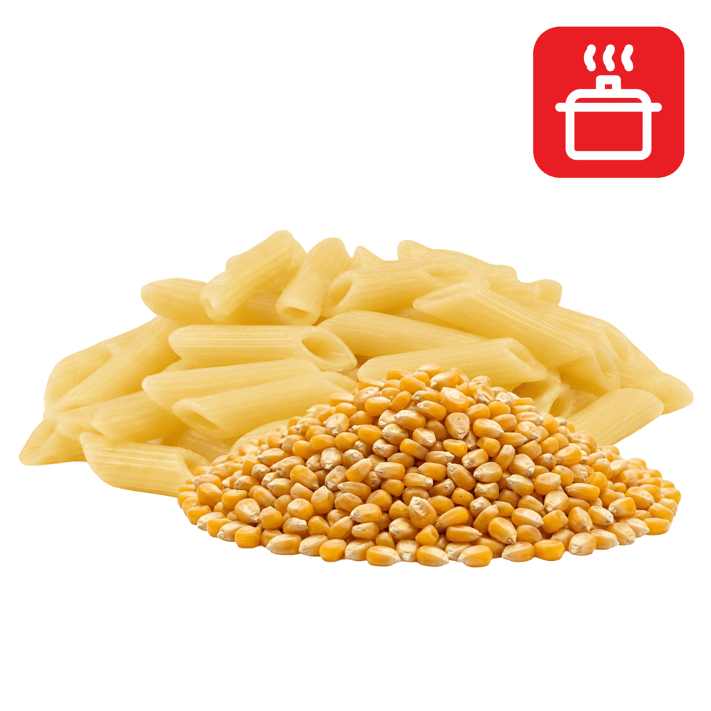 Пенне из кукурузной муки отварные