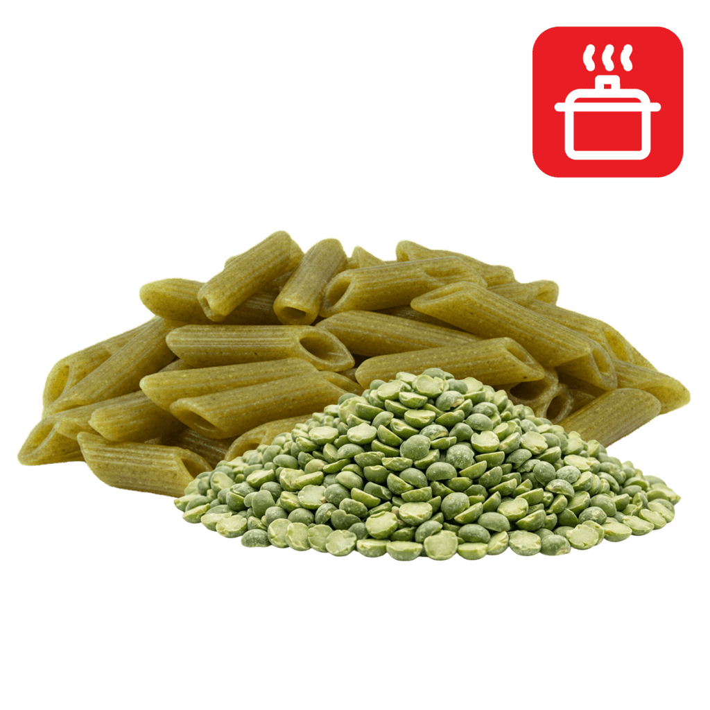 Пенне из гороховой муки отварные