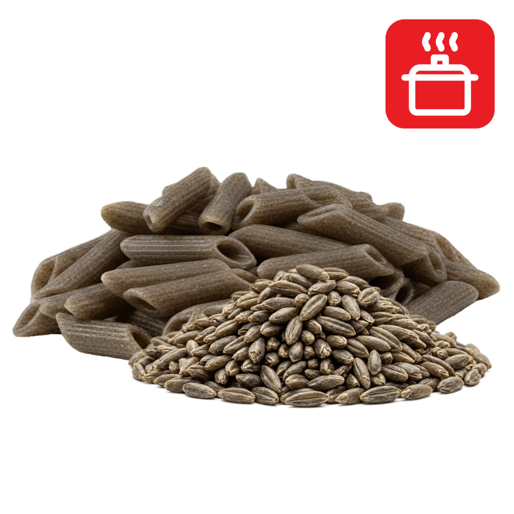 Пенне из ржаной муки отварные