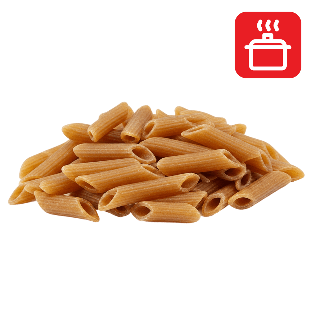 Пенне из цельнозерновой муки отварные