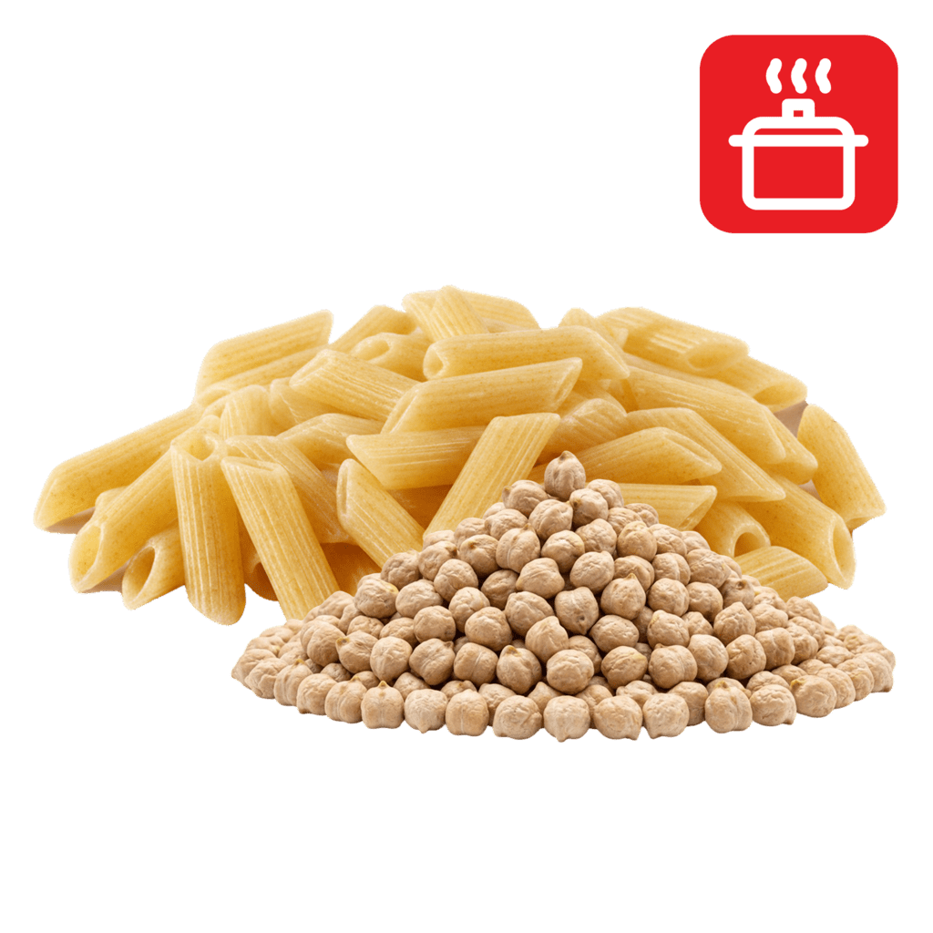 Пенне ригате из нутовой муки отварные