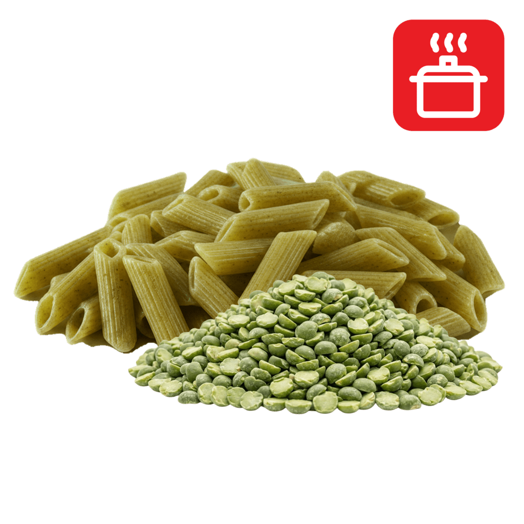 Пенне ригате из гороховой муки отварные