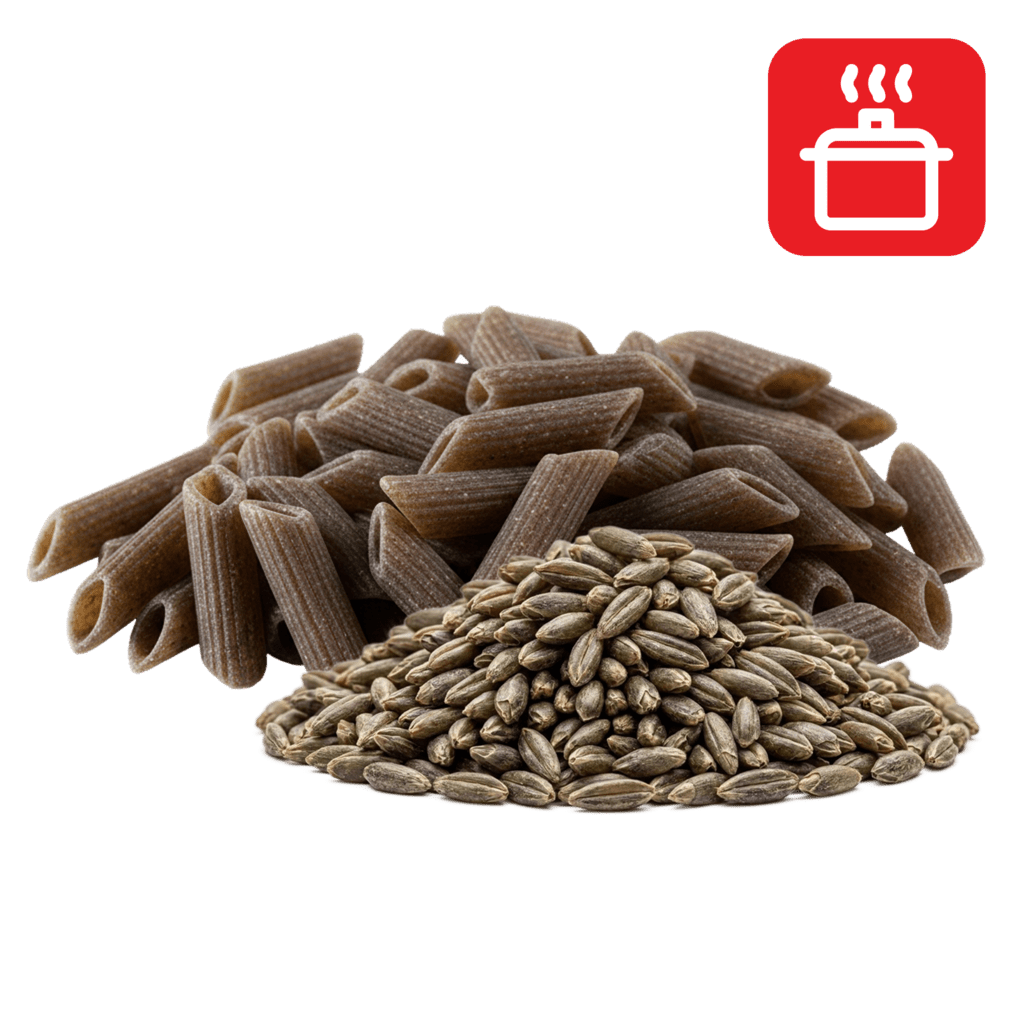 Пенне ригате из ржаной муки отварные