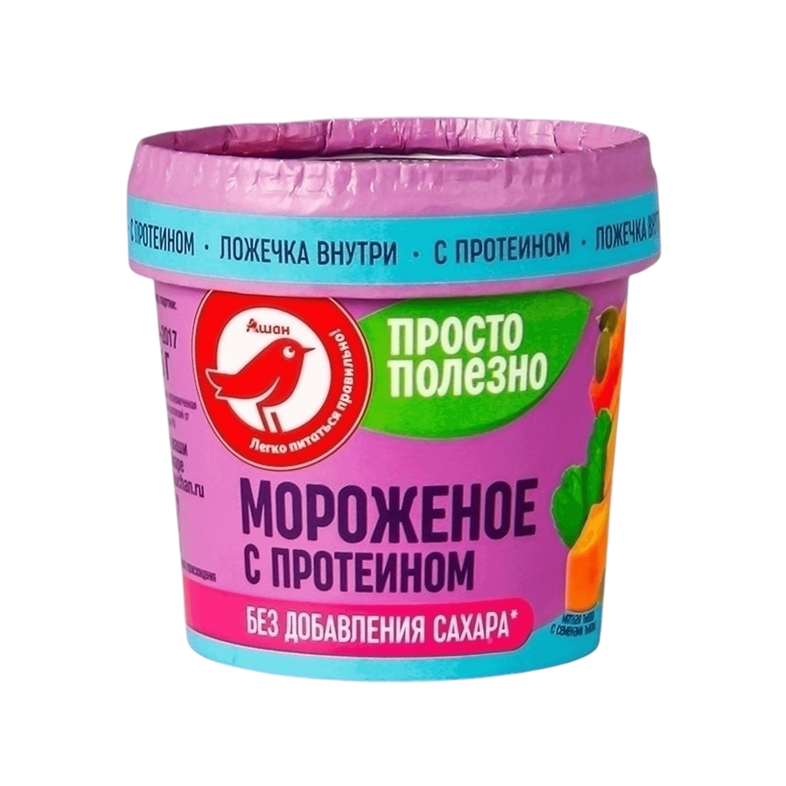 Мороженое протеиновое Ашан Красная Птица Мятная тыква