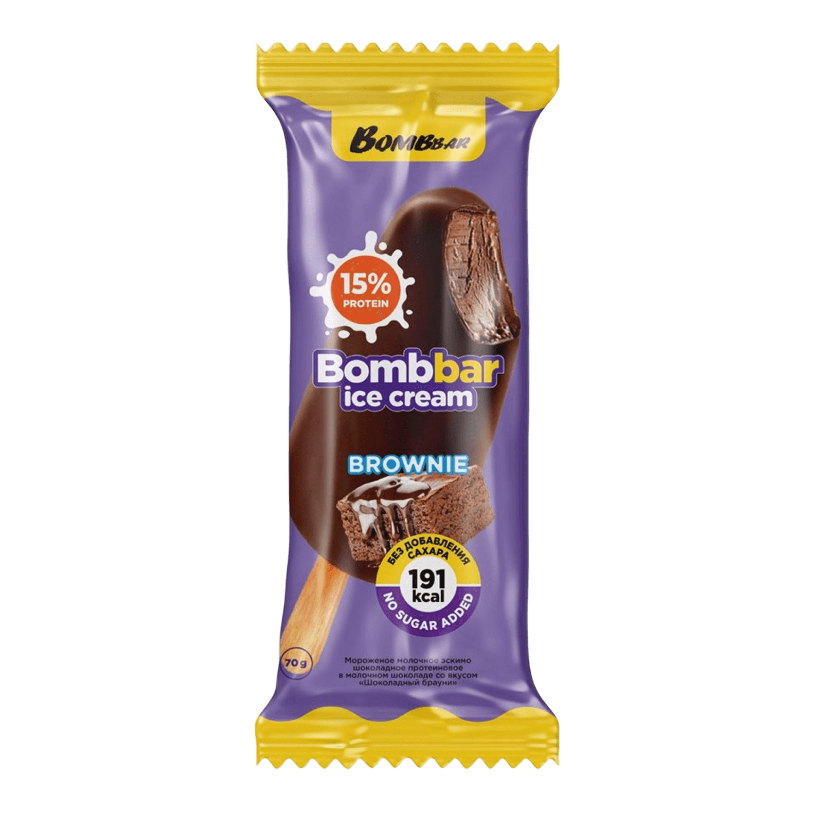 Мороженое-эскимо протеиновое Bombbar «Шоколадный брауни»