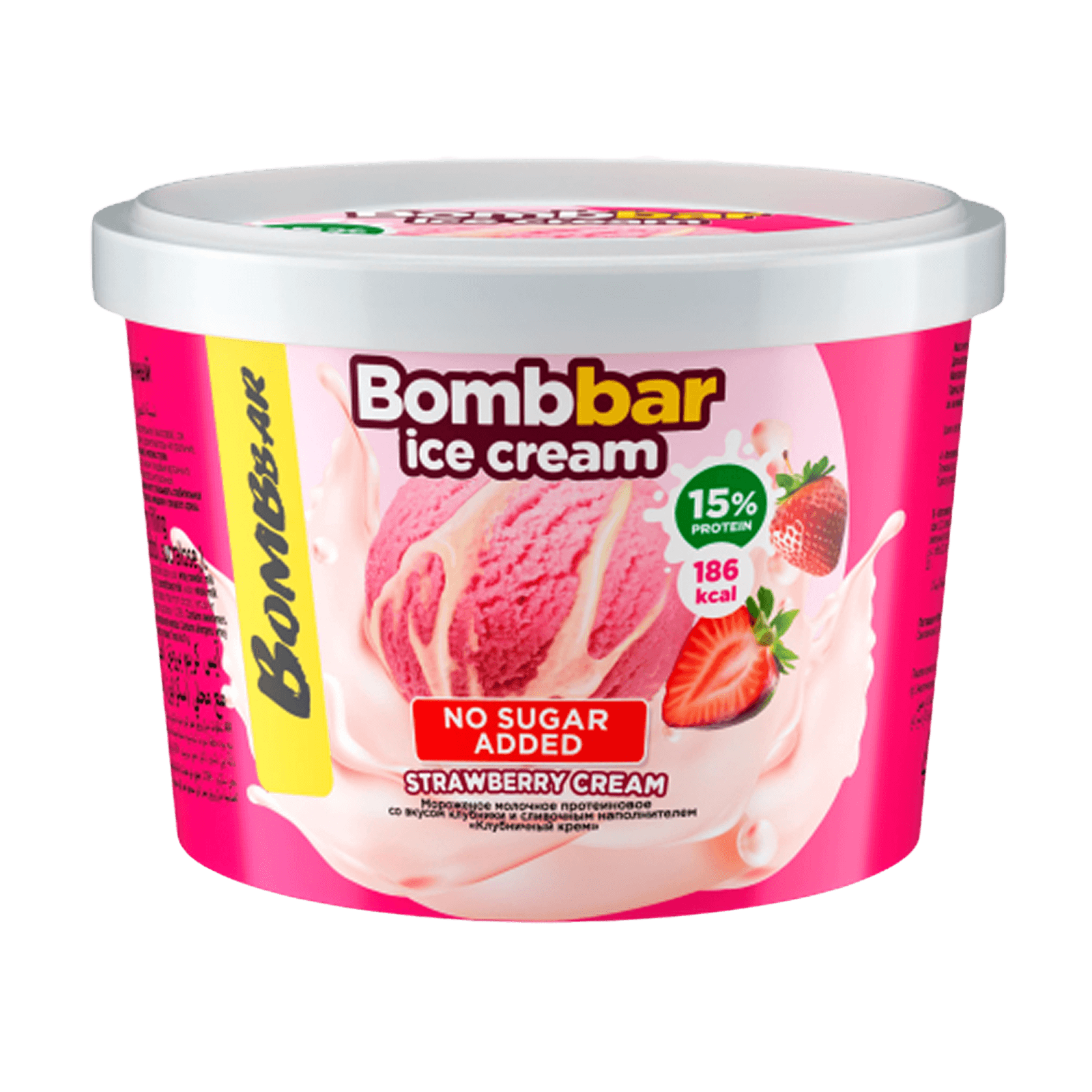 Мороженое протеиновое Bombbar «Клубничный крем»