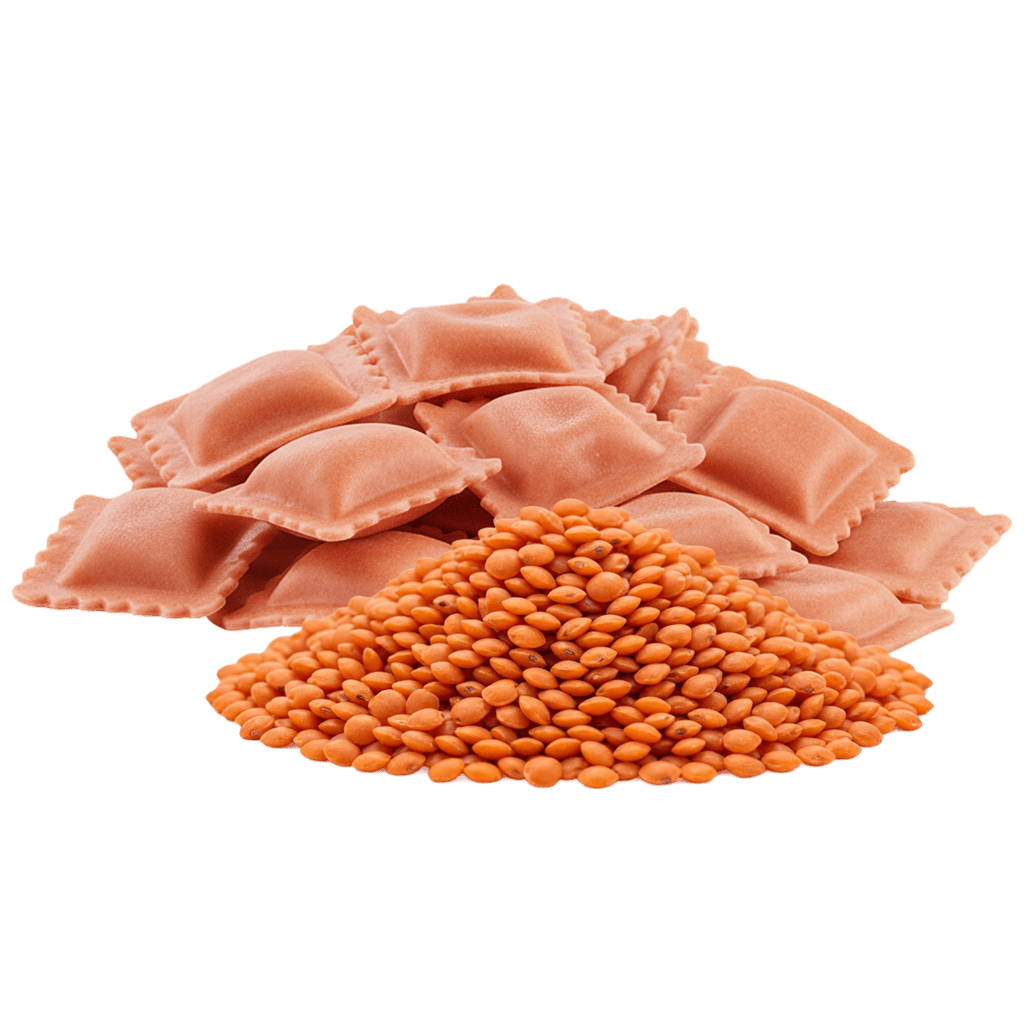 Равиоли из муки красной чечевицы