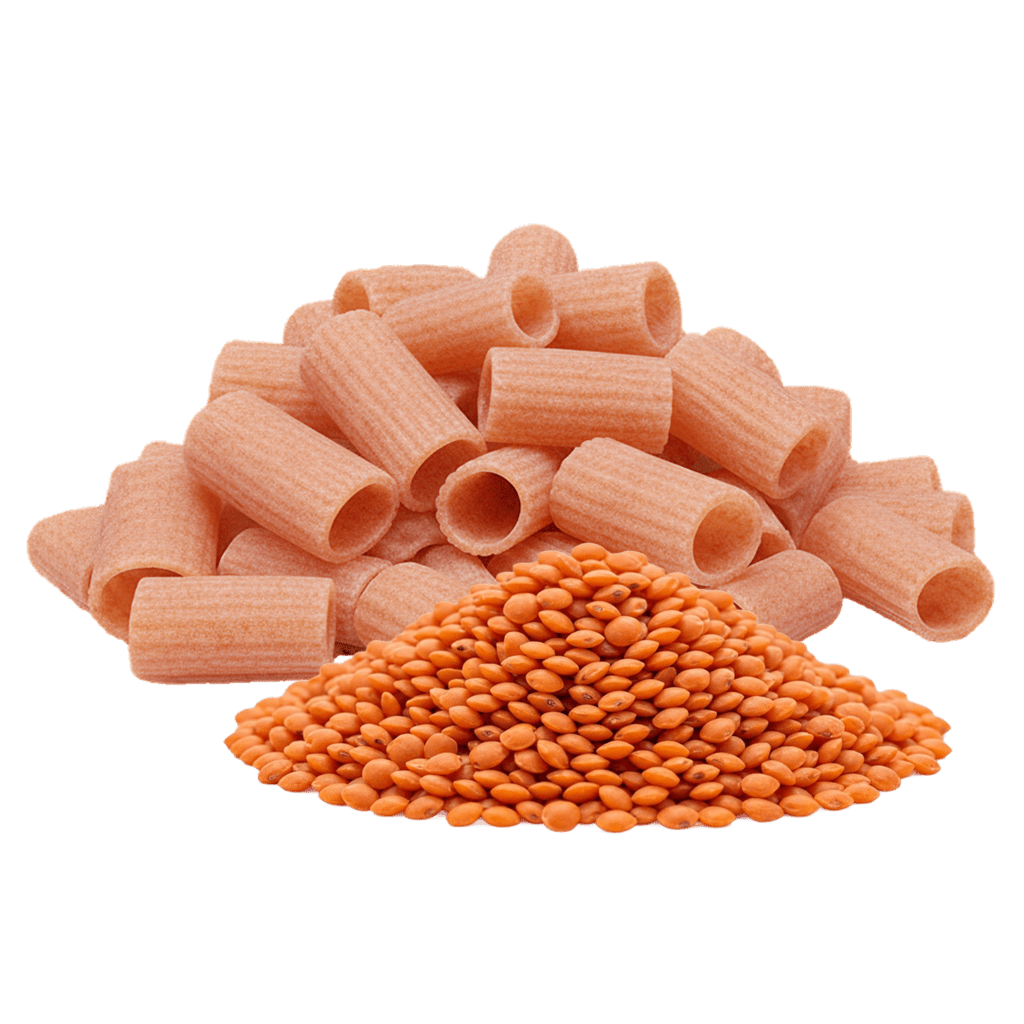 Ригатони из муки красной чечевицы