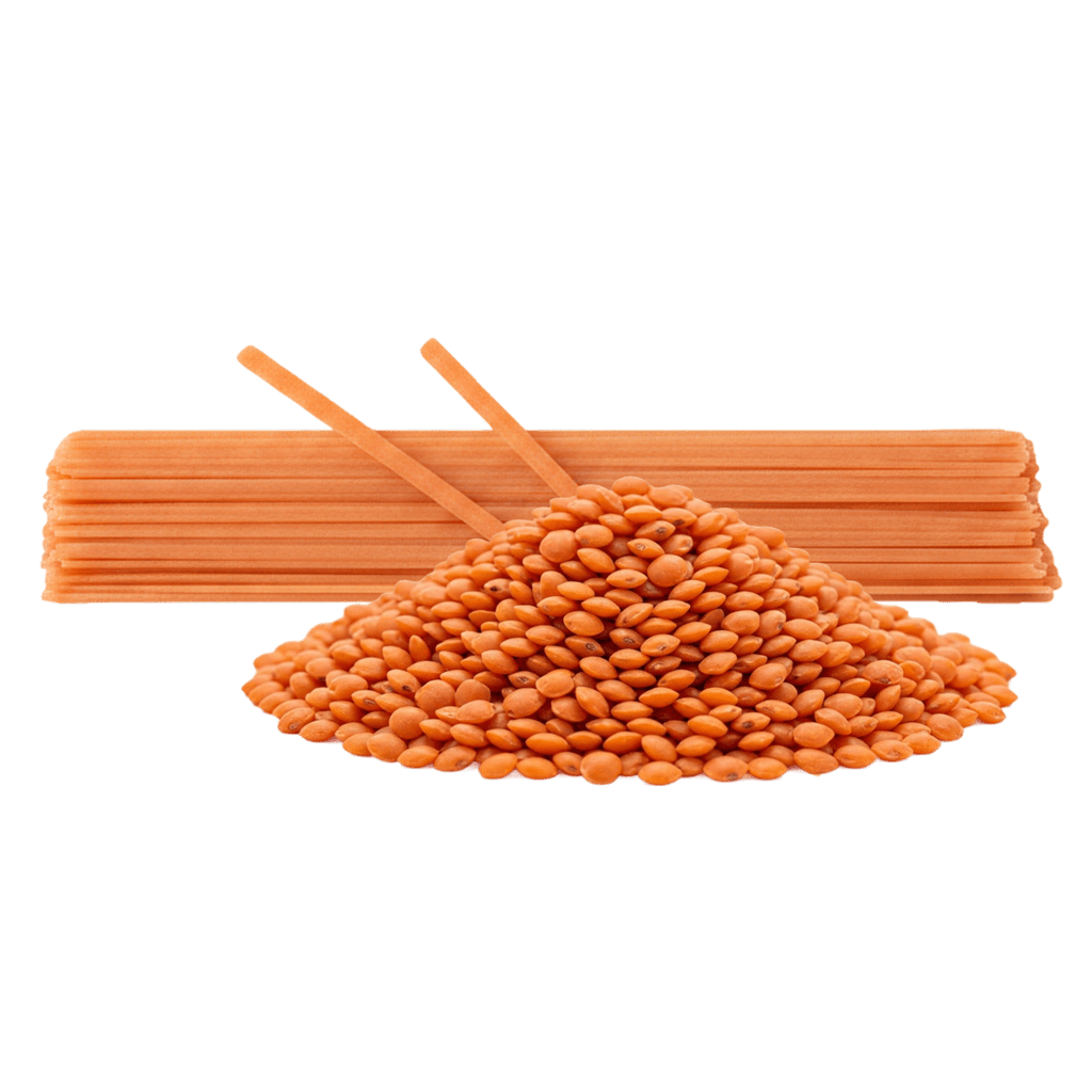 Спагеттини из муки красной чечевицы